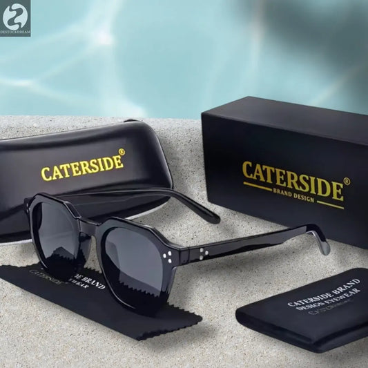 CATERSIDE Retro Polarized Sunglasses Men Ultralight TR90 Frame Polygon Women Sun Glasses Outdoor High Quality Travel  Eyewear Destockdream